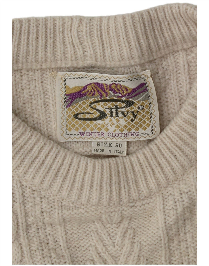 Silvy Herren-Pullover mit Rundhalsausschnitt IT 50 Medium Off White Fair Isle