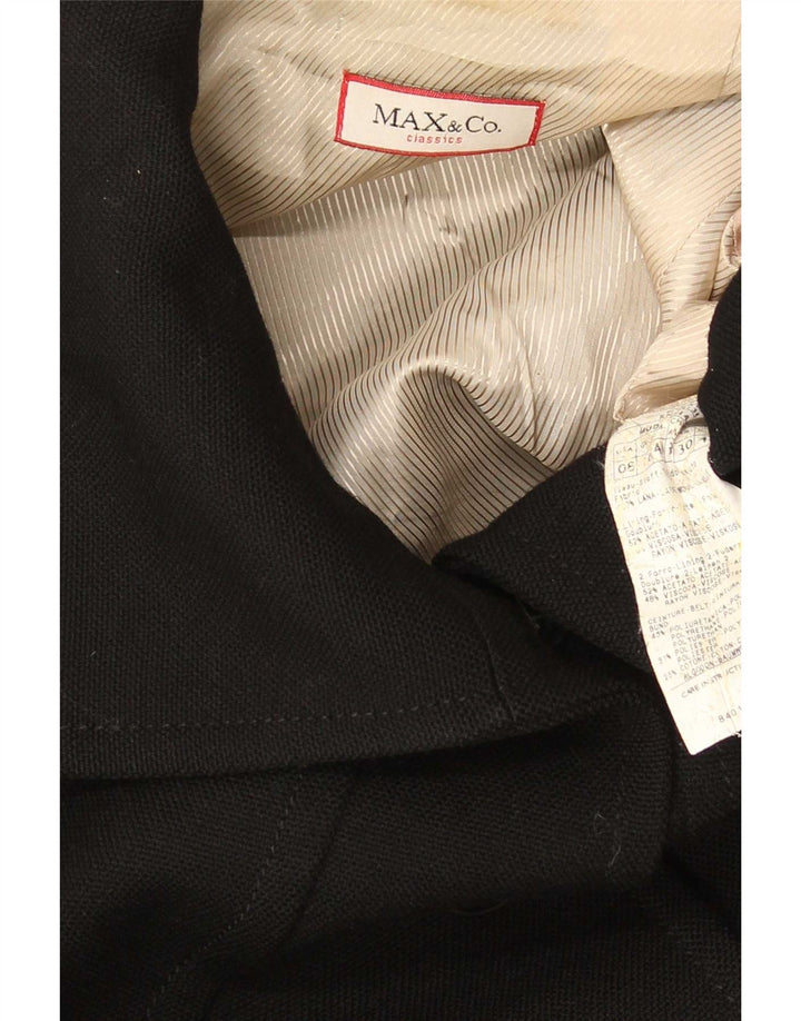 Max & Co. Damenmantel UK 10 Small Schwarz Acetat