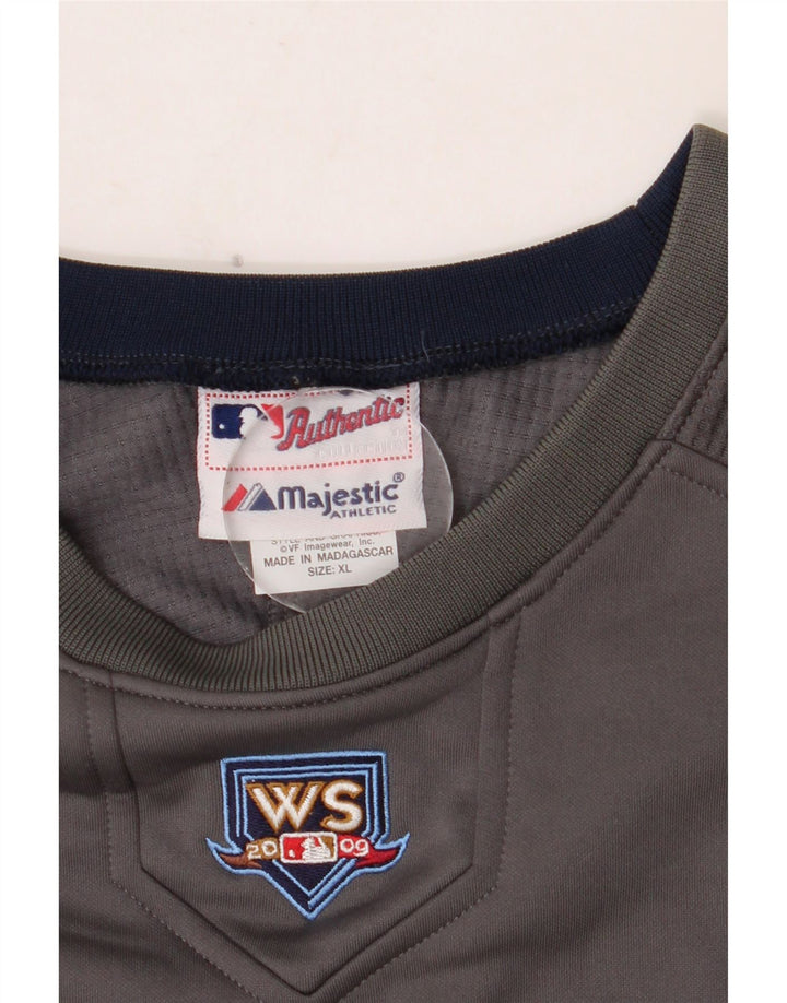 MAJESTIC Herren Wilson Graphic Top Langarm XL Grau Colourblock Polyester