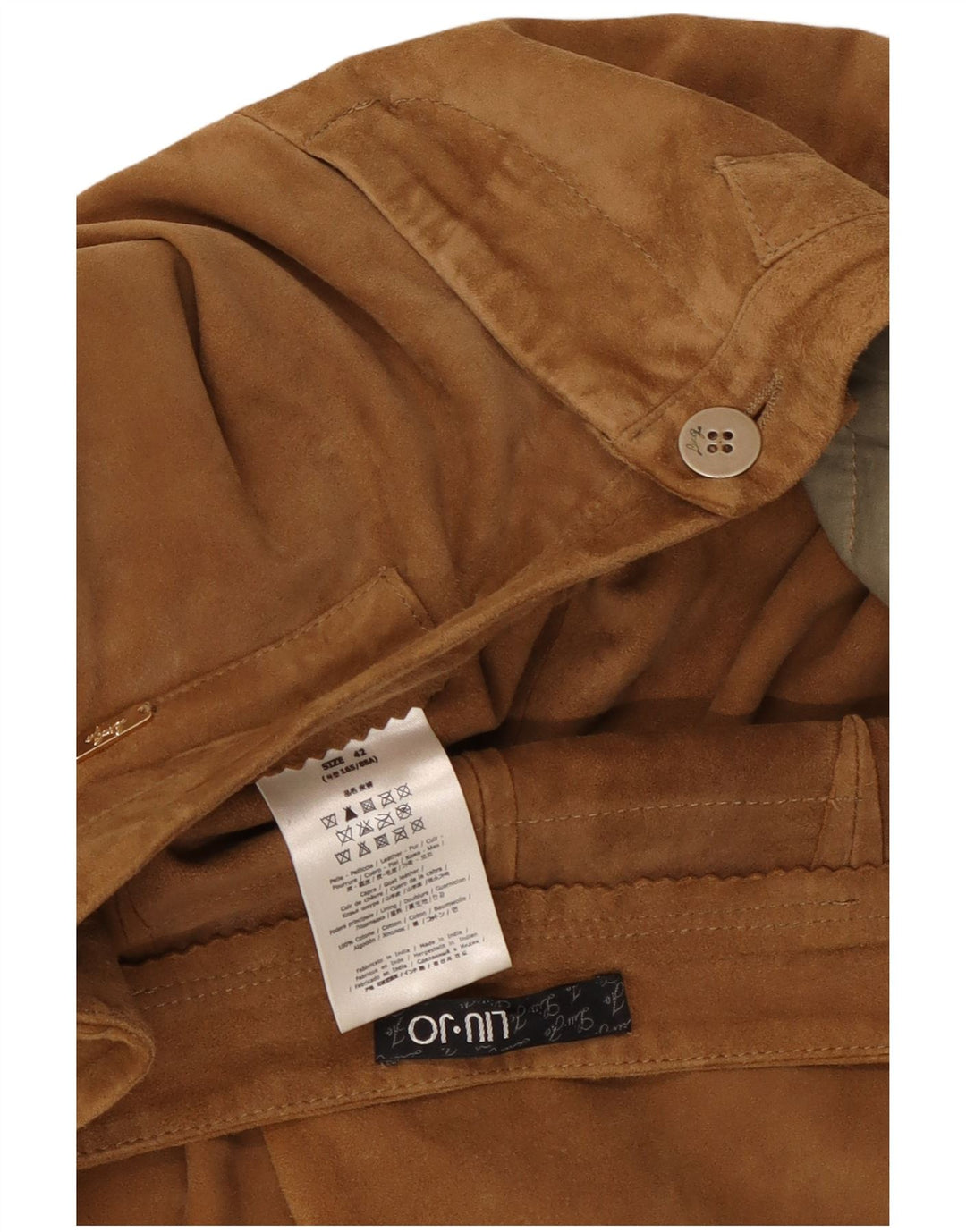 LIU JO Damen Tapered Wildleder-Kurzhose IT 42 Medium W30 L19 Braun