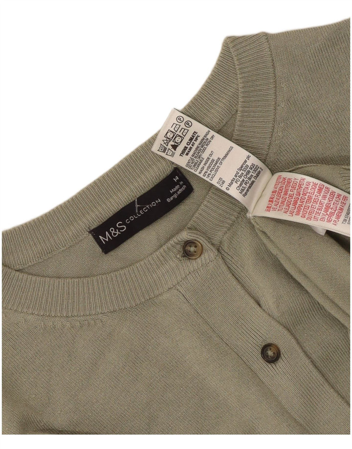 Marks & Spencer Damen-Cardigan-Pullover UK 14 Medium Khaki Viskose