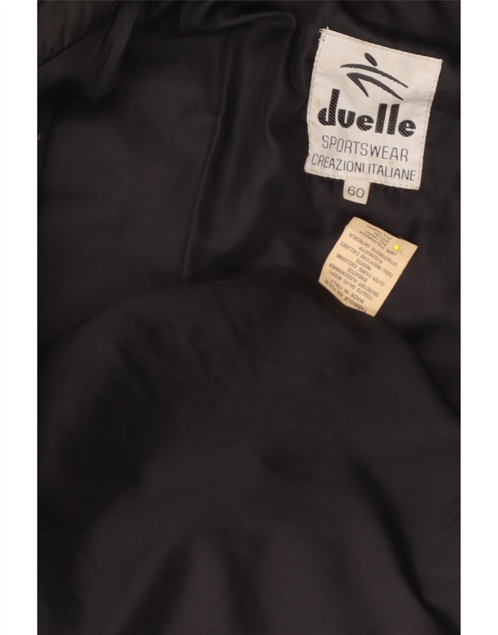Wattierte Vintage-Herrenjacke mit Kapuze, IT 60 5XL, schwarzes Polyamid