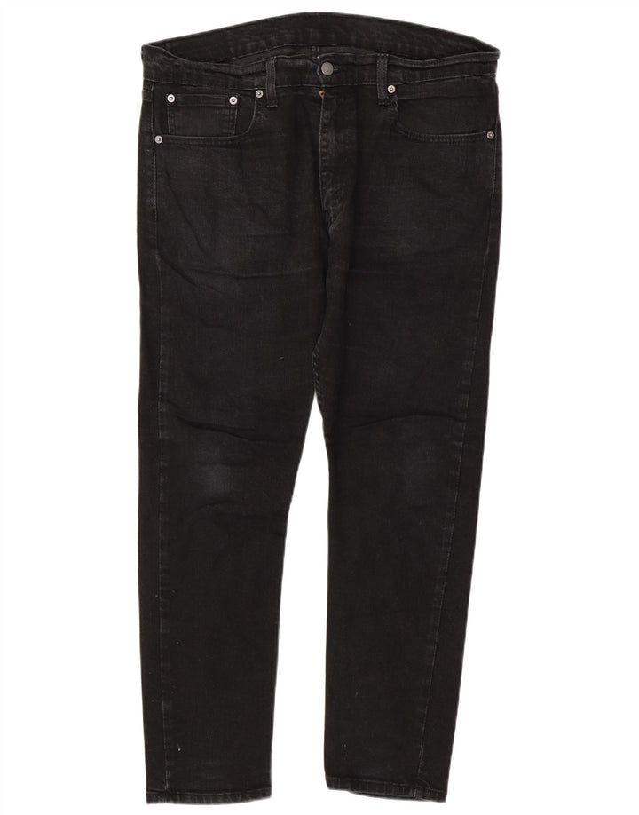 Levi's Herren 512 Slim Tapered Jeans W36 L30 Schwarze Baumwolle