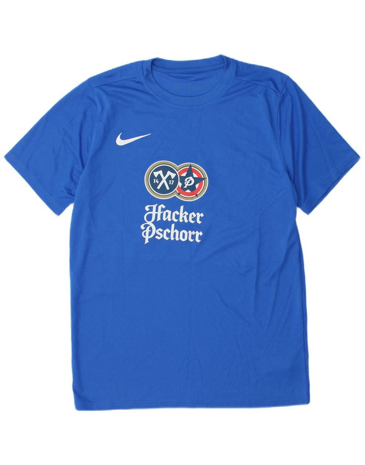 NIKE Herren Dri Fit Graphic T-Shirt Top Large Blau Polyester