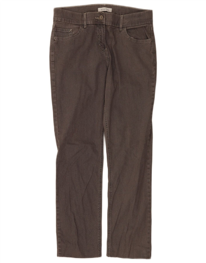 Marks & Spencer Damen Straight Jeans UK 12 Medium W30 L28 Grau Baumwolle