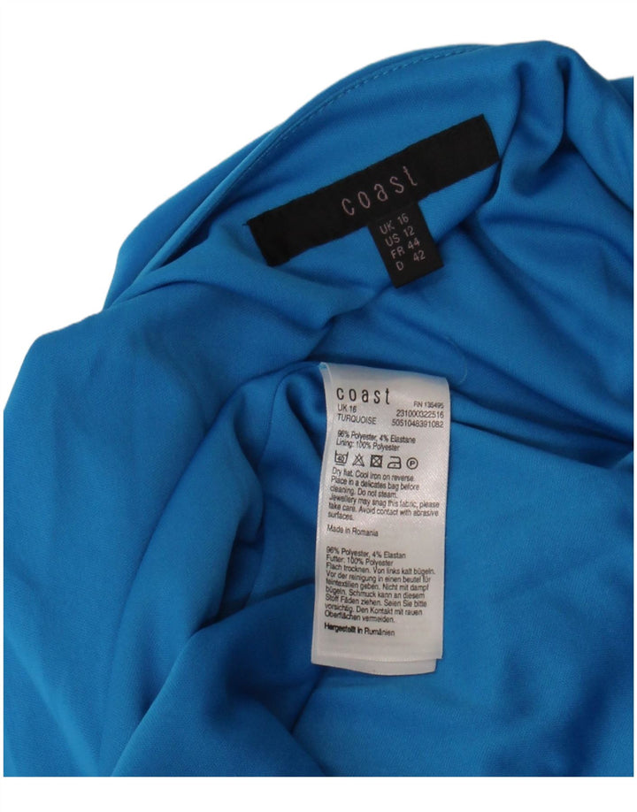 Coast Ärmelloses Damen-Maxikleid, Größe L, Blau, Polyester