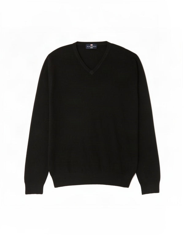 Marks & Spencer Herren-Pullover mit V-Ausschnitt, groß, Acryl, Schwarz