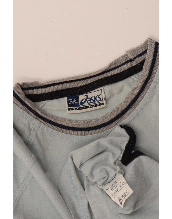 Asics Herren T-Shirt Top Small Blau gestreift Baumwolle