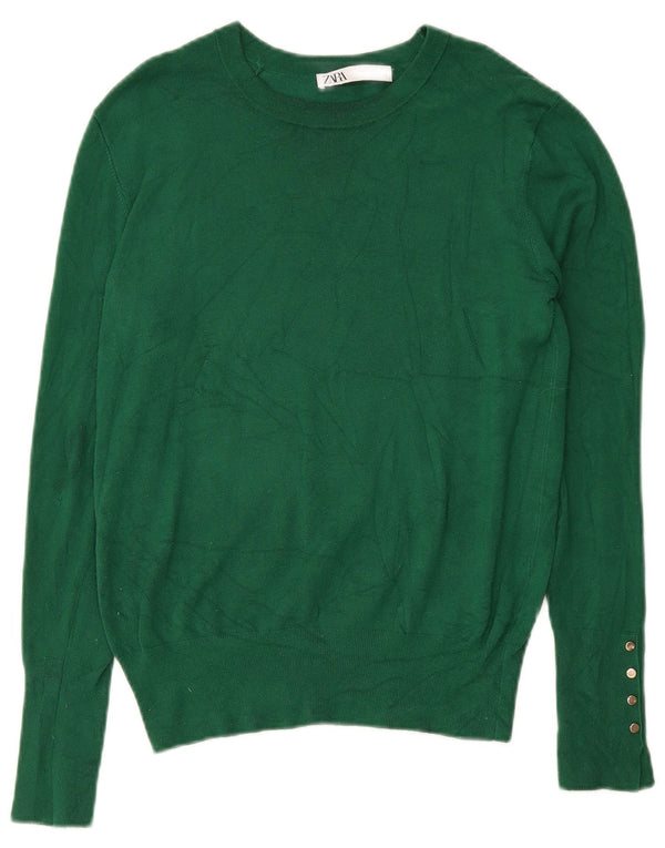 Zara Damen-Pullover mit U-Boot-Ausschnitt, Gr. 18, XL, Grün