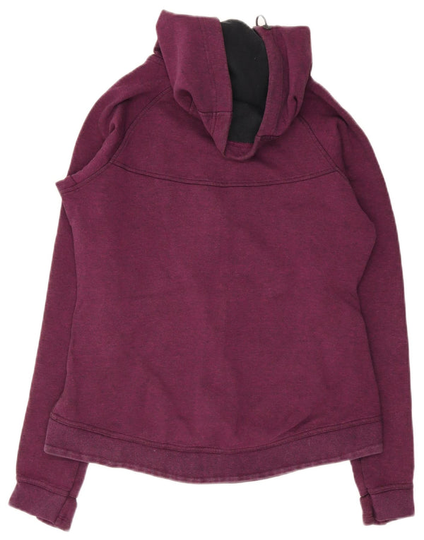 Nike Damen Zip Hoodie Pullover UK 14 Mittellila Baumwolle
