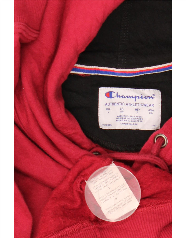 CHAMPION Herren-Kapuzenpullover mit Grafik, groß, aus roter Baumwolle