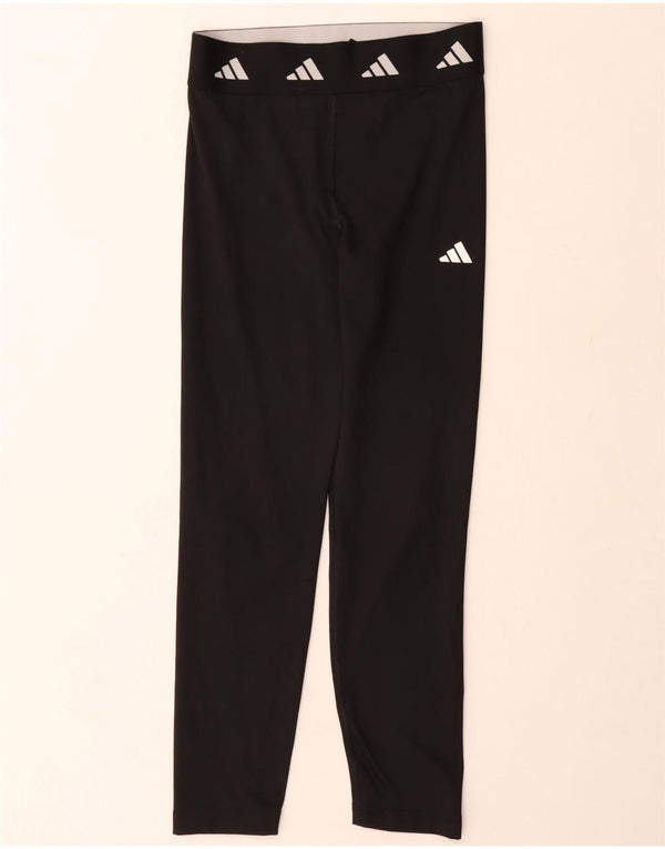 Adidas Mädchen Aeroready Grafik-Leggings, 13–14 Jahre, schwarzes Polyester