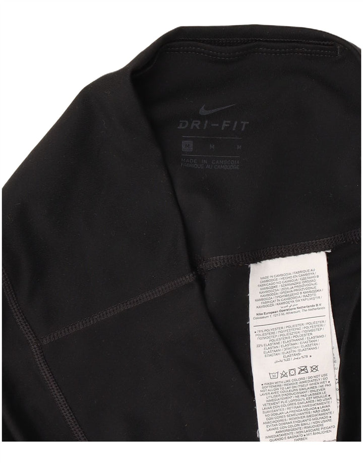 Nike Damen Dri Fit Capri Leggings UK 12 Medium Schwarz Polyester