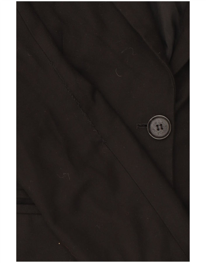Benetton Damen 2-Knopf-Blazerjacke IT 42 Mittelschwarzes Polyester
