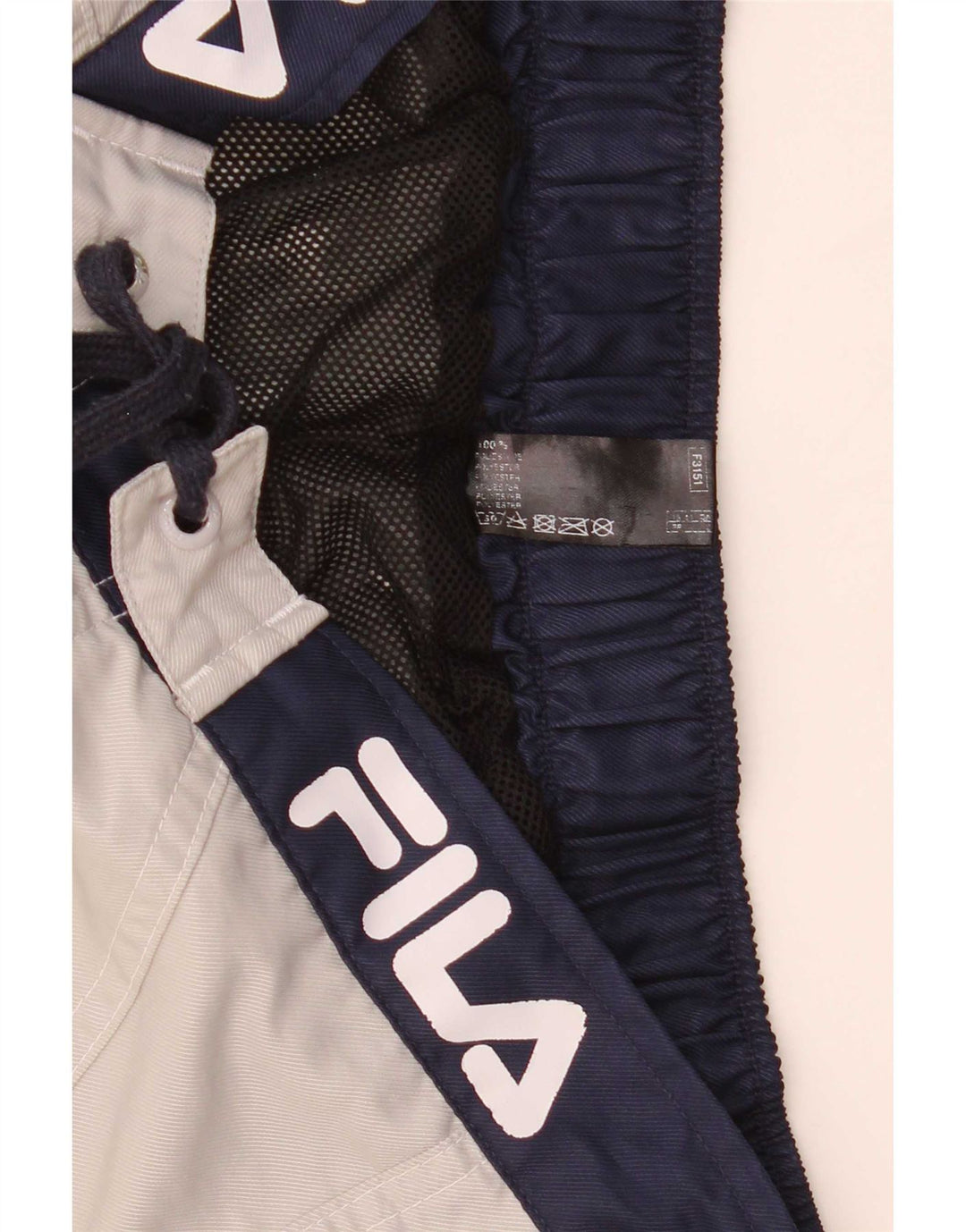 Fila Herren-Badeshorts mit Grafik, mittelgraues Farbblock-Polyester
