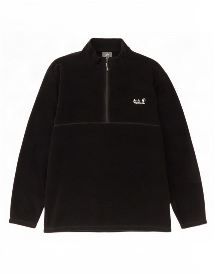 Jack Wolfskin Herren-Fleecepullover mit Reißverschluss, 2XL, Schwarz, Polyester