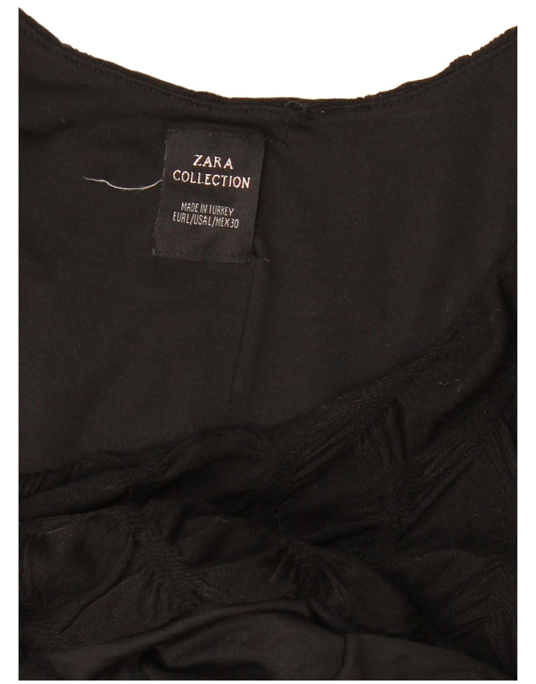 ZARA Damen Langarm-Etuikleid UK 14 Large Schwarz