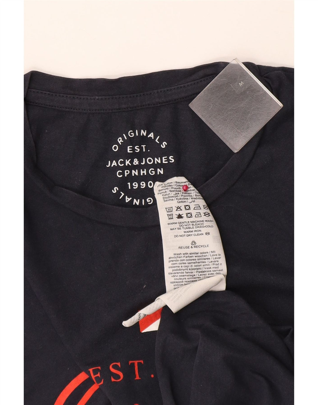 Jack & Jones Herren-T-Shirt mit Grafik, mittlere Marineblau-Baumwolle