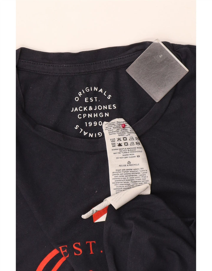 Jack & Jones Herren-T-Shirt mit Grafik, mittlere Marineblau-Baumwolle