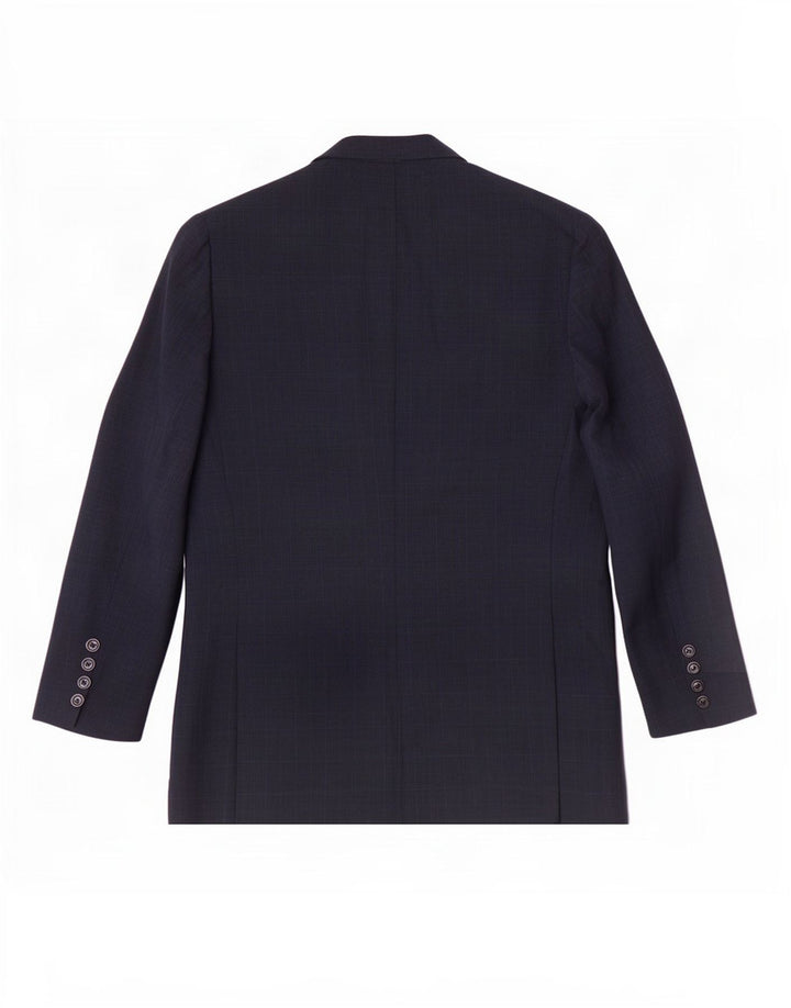 Zara Herren-Blazer mit 2 Knöpfen, EU 52, groß, marineblau, kariert, Polyester