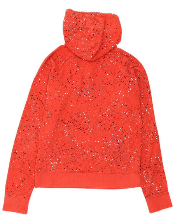 Nike Damen-Kapuzenpullover mit Reißverschluss, UK 14, mittelrosa gepunktete Baumwolle