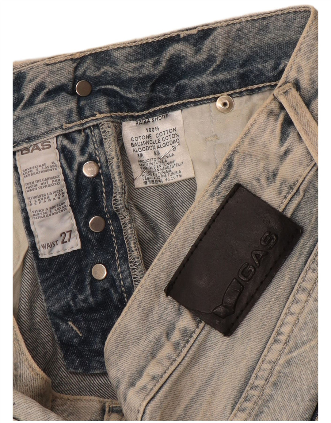 Gas Damen Jeansshorts W27 Small Blaue Baumwolle