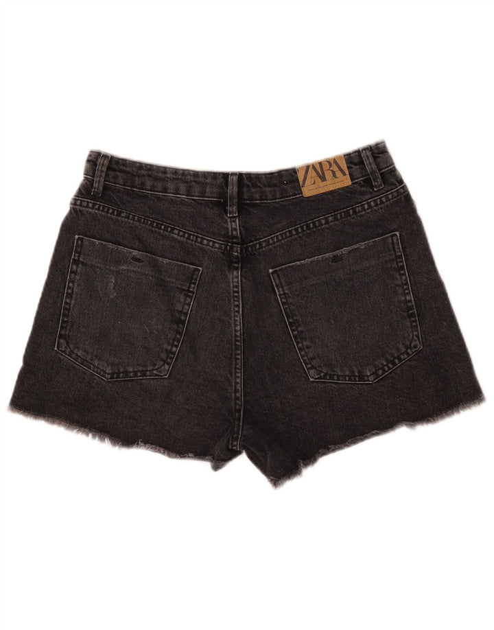 Zara Damen Jeansshorts EU 40 Medium W30 Schwarz
