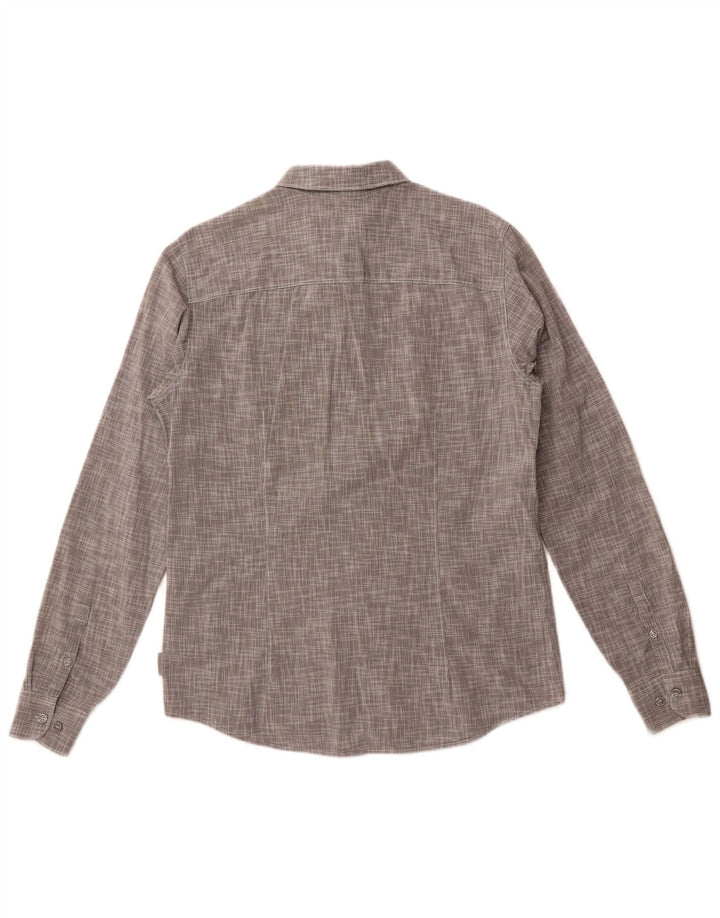 Calvin Klein Jeans Herren-Slim-Fit-Hemd aus mittelgrau gefleckter Baumwolle