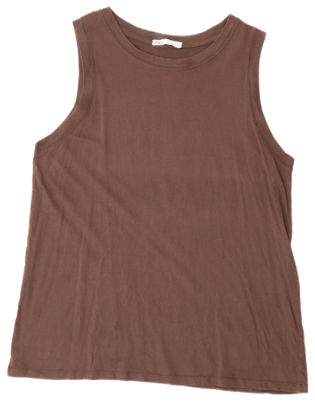 Zara Damen Weste Top UK 14 Mittelbraun