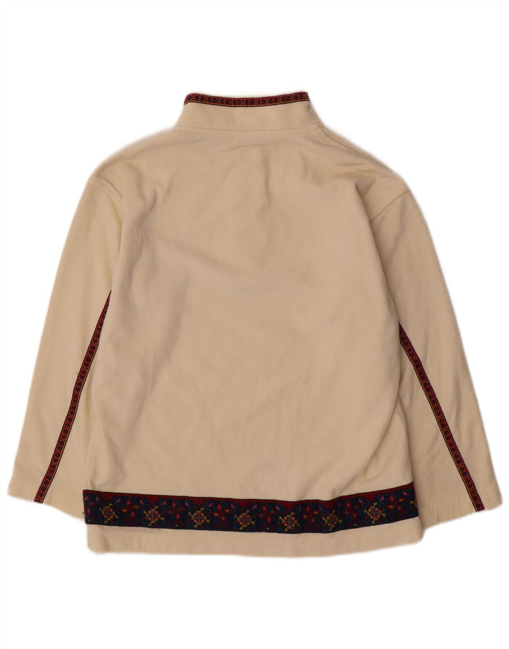 Fila Damen-Fleecepullover mit Knopfkragen IT 44 Mittelbeige Fair Isle