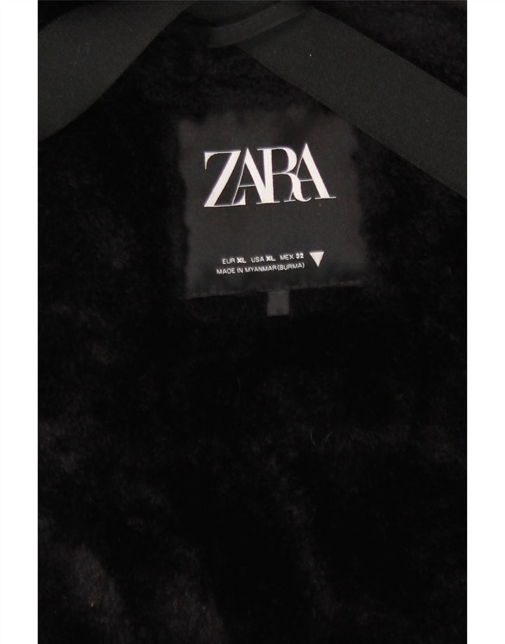 Zara Damen-Parka mit Kapuze, UK 18, XL, Schwarz, Polyester