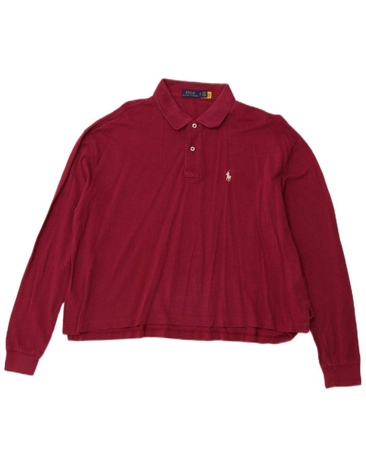 POLO RALPH LAUREN Damen Übergroßes Crop-Poloshirt UK 10 Small Pink