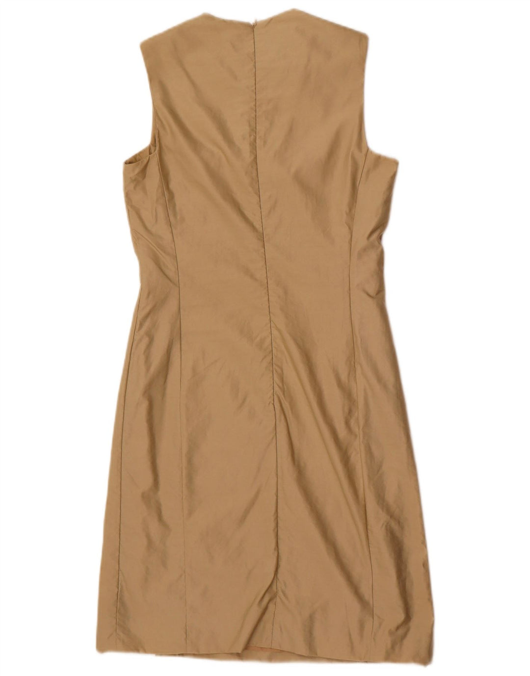 Trussardi Damen Ärmelloses Etuikleid IT 40 Small Beige Polyamid