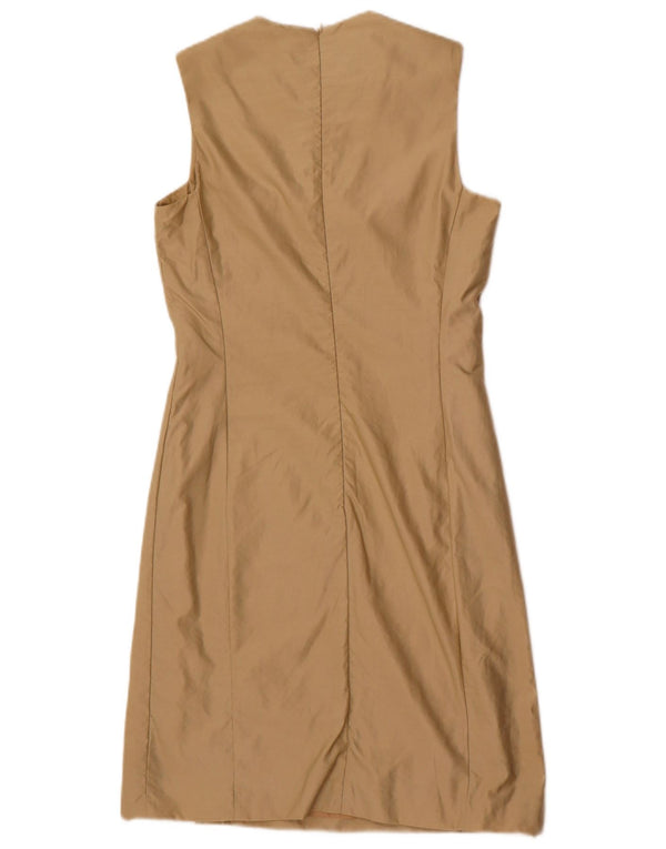 Trussardi Damen Ärmelloses Etuikleid IT 40 Small Beige Polyamid