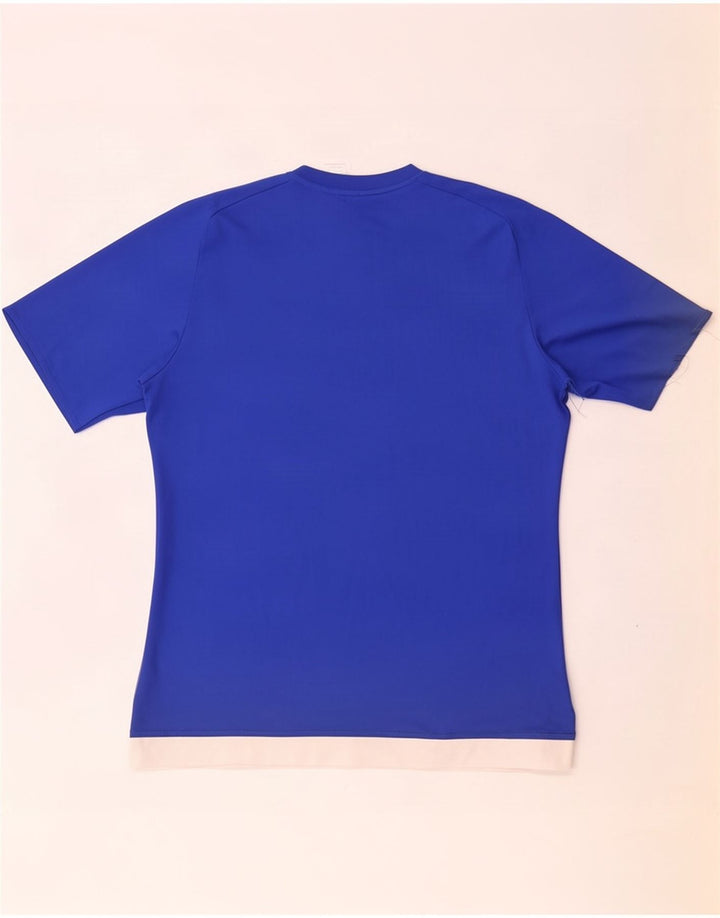 Adidas Herren Climalite T-Shirt Top Large Blau Colourblock Polyester