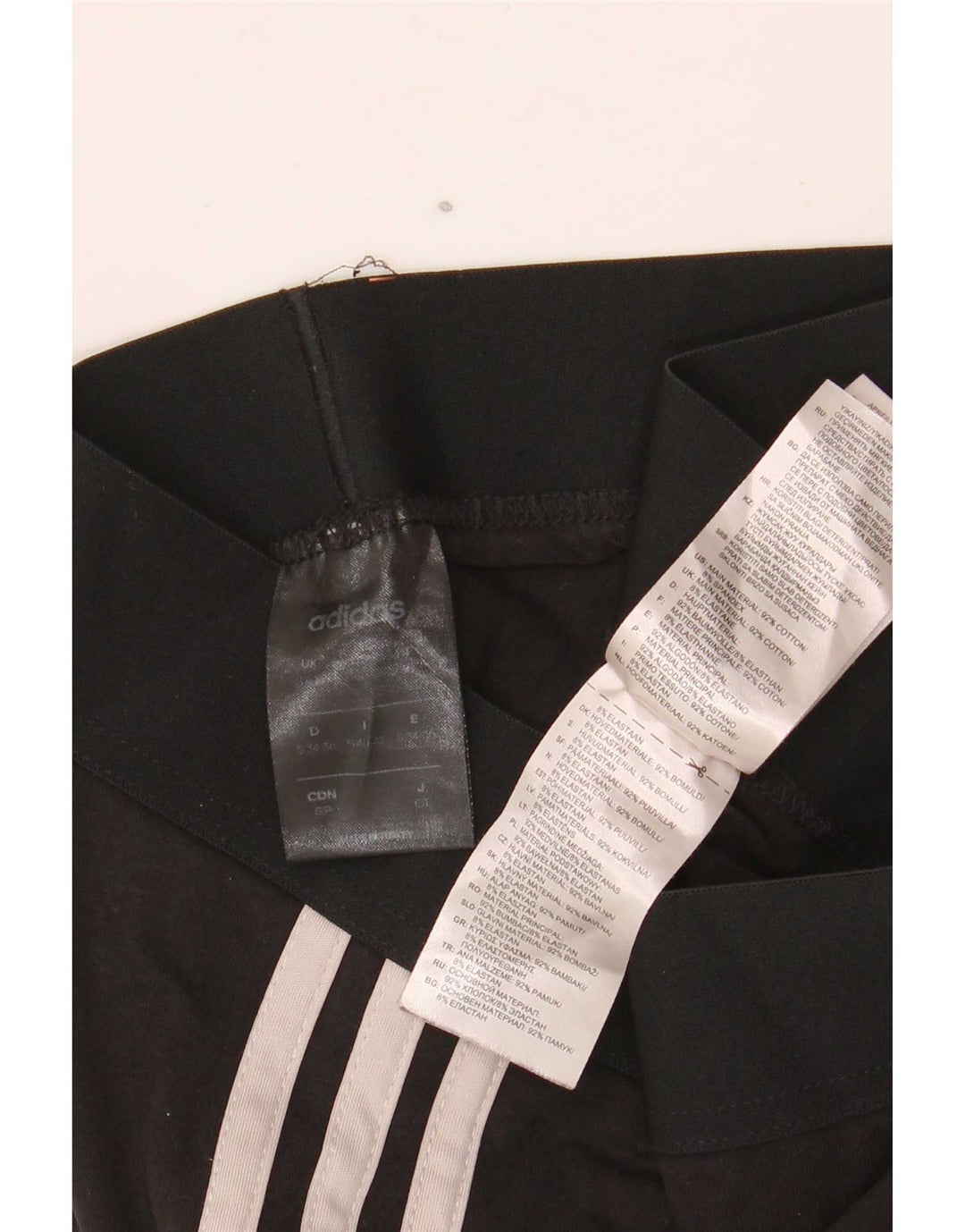 Adidas Damen Leggings UK 8 Small Schwarz Baumwolle