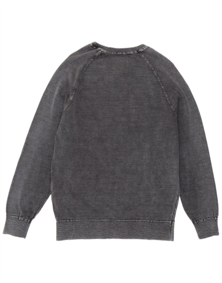 Superdry Damen Sweatshirt-Pullover UK 16 Large Grau Baumwolle