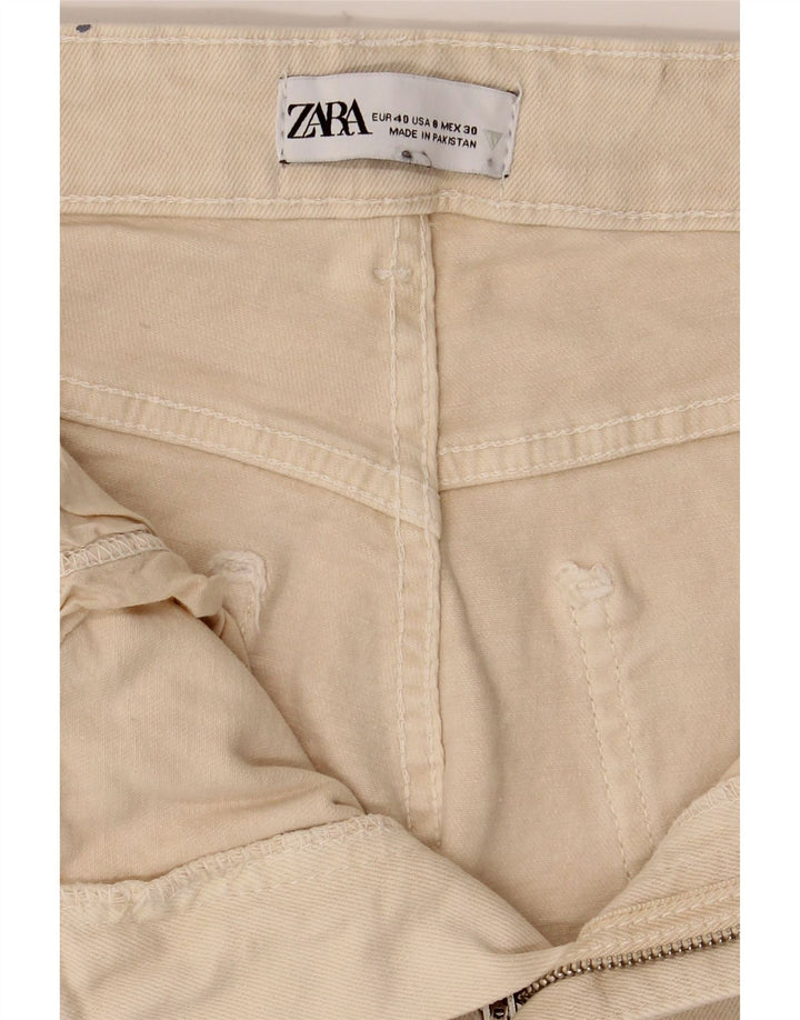 Kurze Jeans für Damen von Zara, EU 40, mittelgroß, W30, L25, gebrochenes Weiß