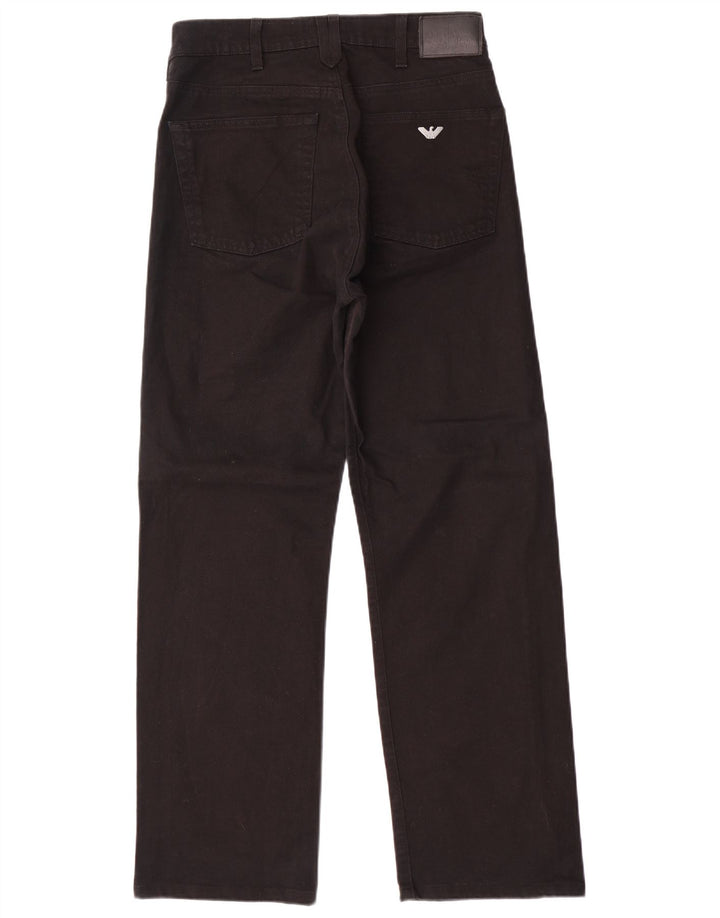 ARMANI Herren Straight Jeans W30 L30 Schwarze Baumwolle