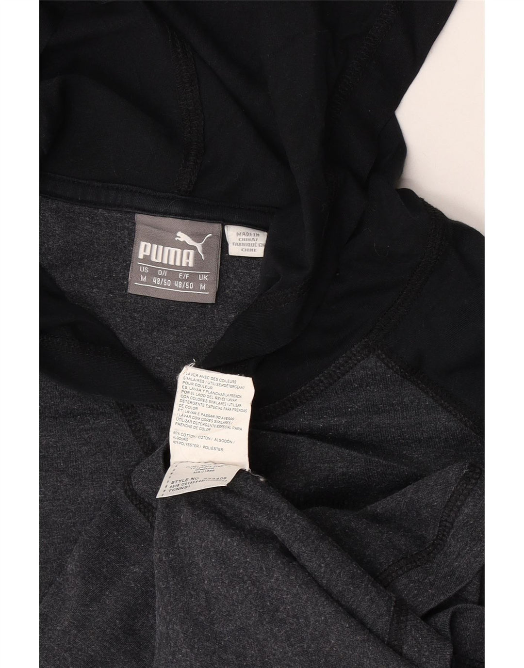 Puma Herren-Kapuzenoberteil mit langen Ärmeln, Mittelgrau, Colourblock-Baumwolle