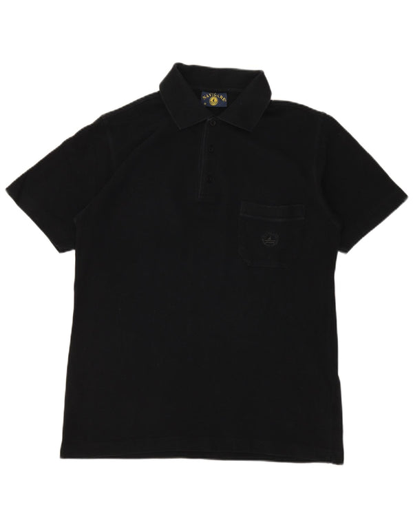 NAVIGARE Herren-Poloshirt, mittelgroß, schwarze Baumwolle