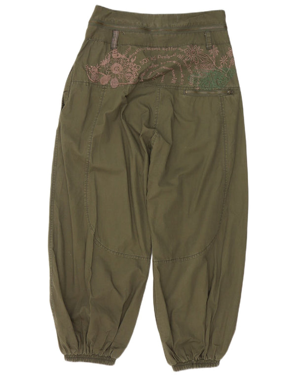 Desigual Damen Grafik-Haremshose EU 38 Medium W28 L20 Khaki Floral