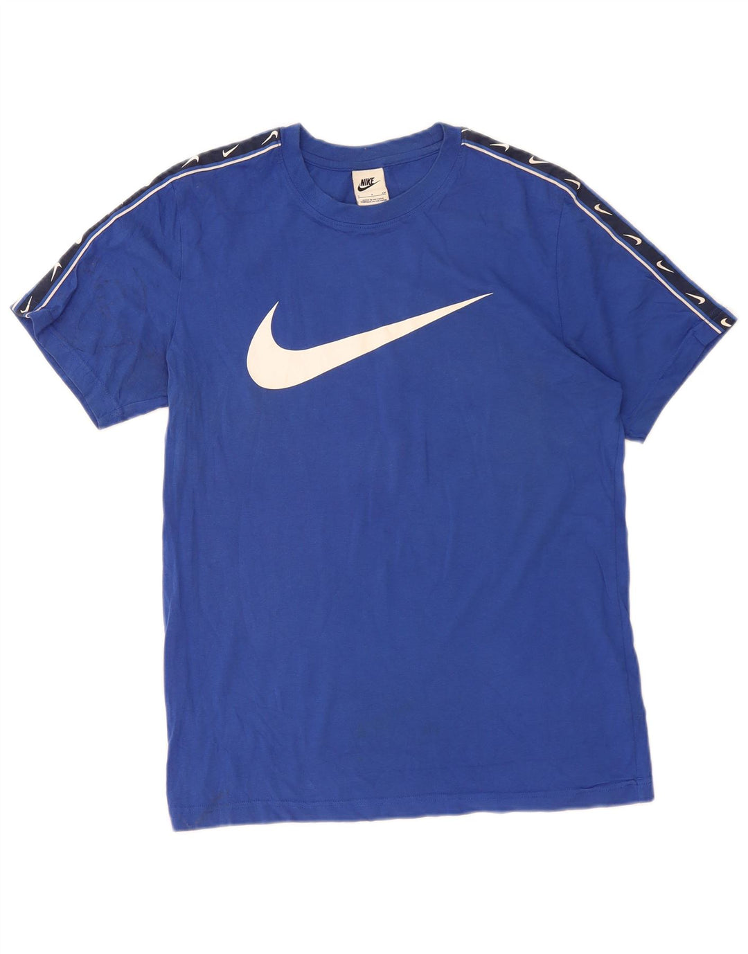 Nike Herren-T-Shirt mit Grafik, Größe S, Blau, Colourblock-Baumwolle