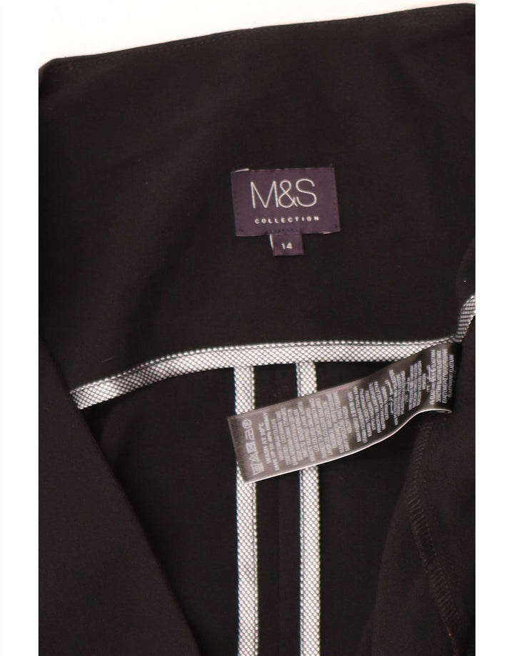 Marks & Spencer Womens Open Blazer Jacke UK 14 Mittelschwarzes Polyester