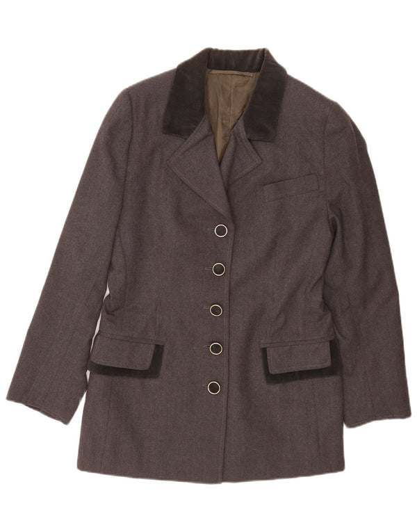 Vintage Damen 5-Knopf-Blazerjacke UK 16 Large Grau