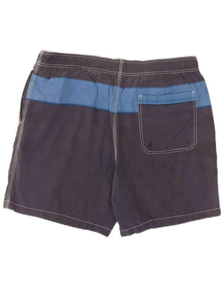 FAT FACE Herren-Badeshorts, groß, graue Colourblock-Baumwolle