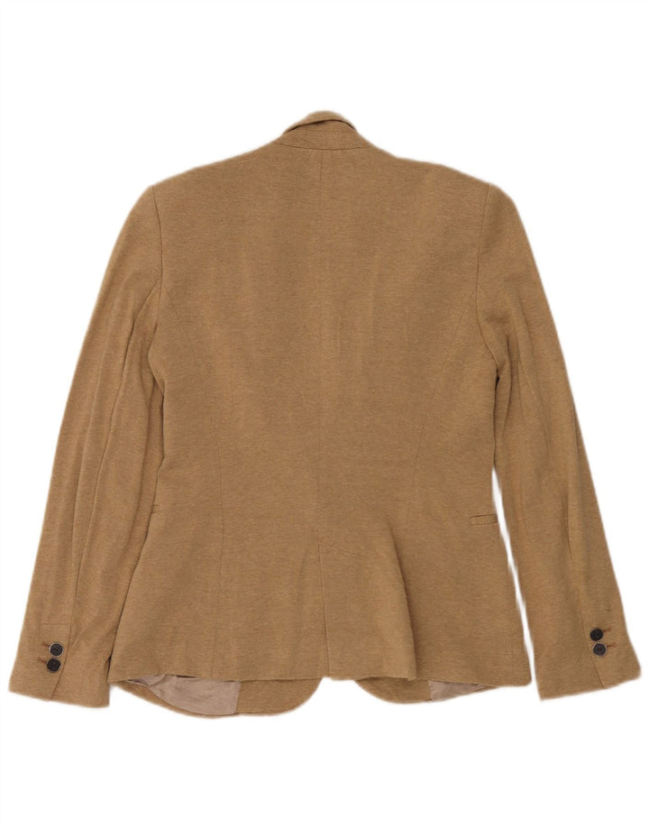 Zara Damen 1-Knopf-Blazerjacke UK 10 Small Beige Viskose