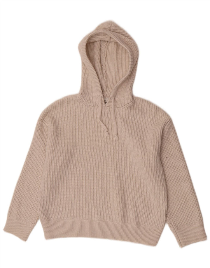 Marks & Spencer Damen-Pullover mit Kapuze, UK 14, mittelbeigefarbenes Polyester