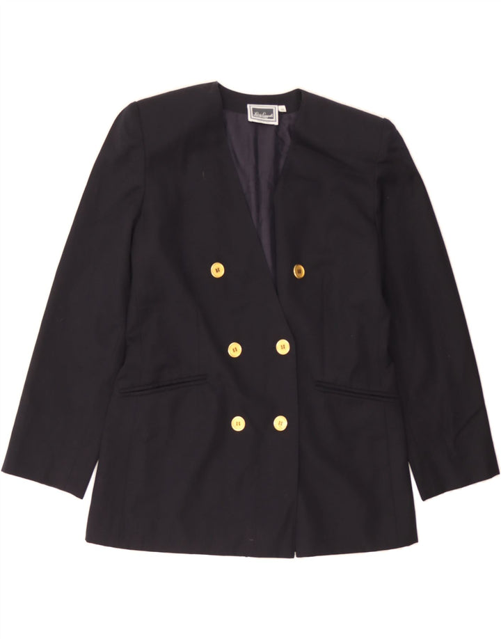 LUISA SPAGNOLI Womens Double Breasted Blazer Jacket IT 44 Medium Navy Blue Vintage Luisa Spagnoli and Second-Hand Luisa Spagnoli from Messina Hembry 