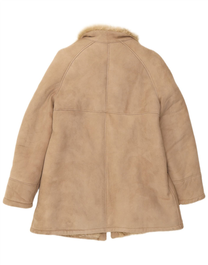 Vintage Damen Shearling Jacke UK 8 Small Braun